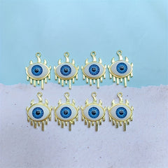 24mm Golden Evil Eyes Flame Pendant DIY Necklace