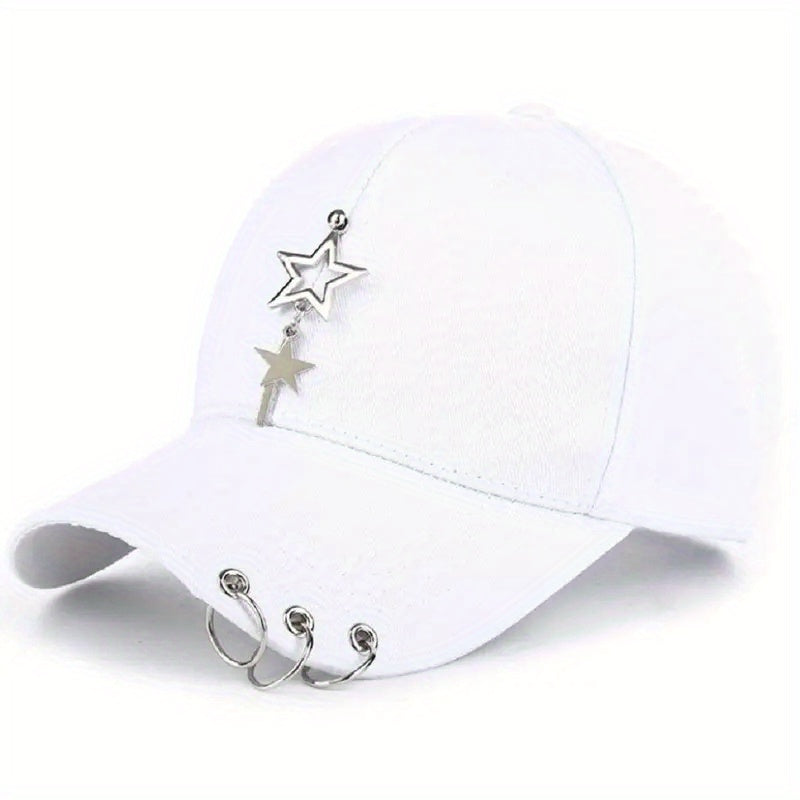 Iron Ring Star Pendant Baseball Cap Unisex Hip Hop Cotton Dad Hats