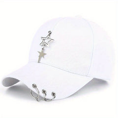 Iron Ring Star Pendant Baseball Cap Unisex Hip Hop Cotton Dad Hats