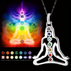 7 Chakra Meditation Pendant Yoga Chakra Healing Stone Necklace