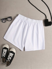  Pumpkin Print Tie Waist Pajama Shorts