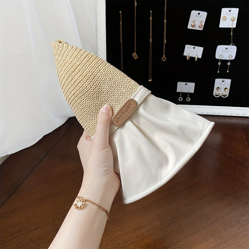 Bowknot Stitching Bucket Hat Foldable Wide Brim Crochet Sun Hat