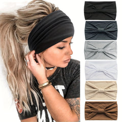 Knitted Headband Stretchy Cross Knot Headband Non Slip Sports Yoga Hair Band