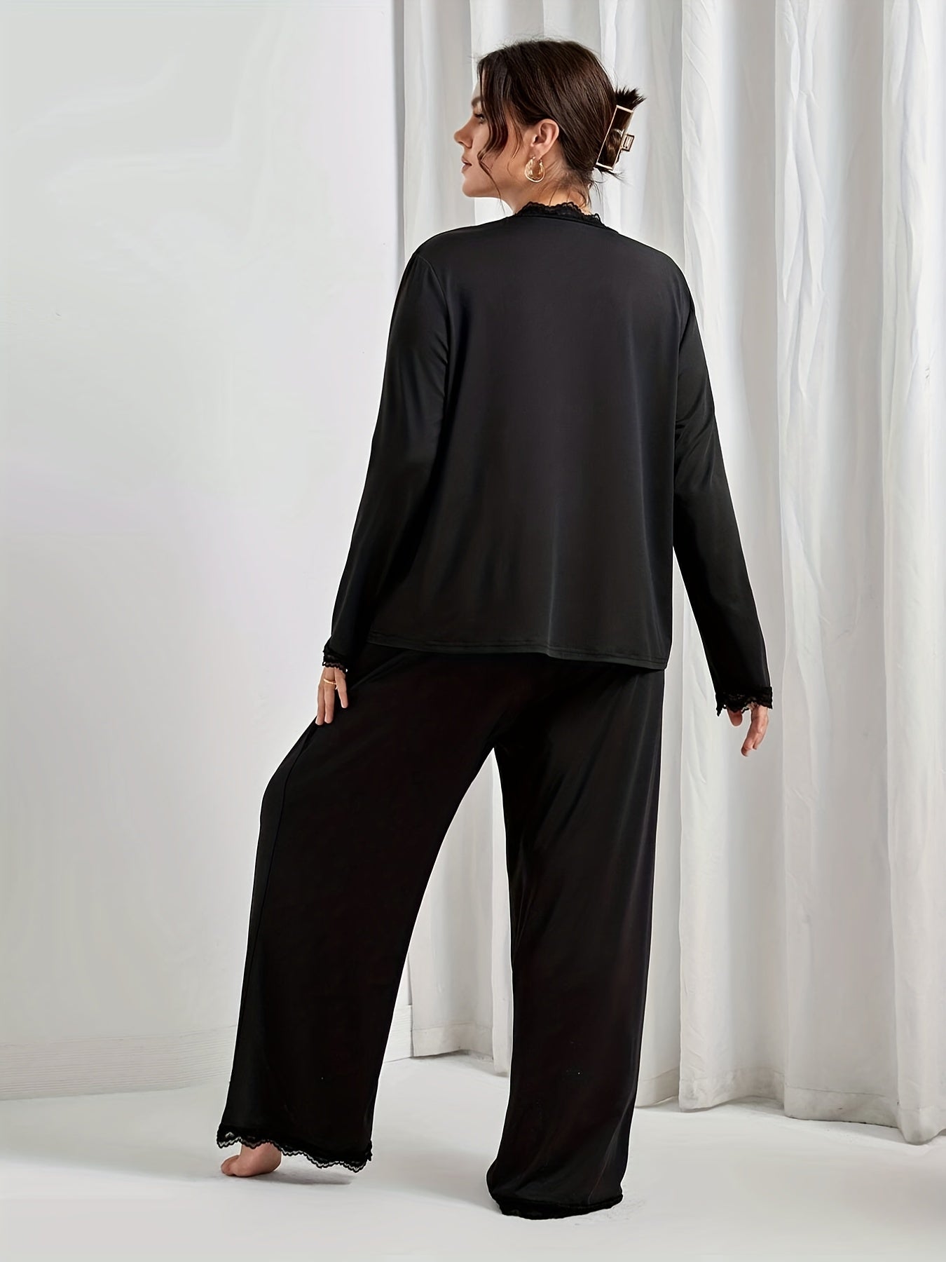  Lace Trim PJ Set