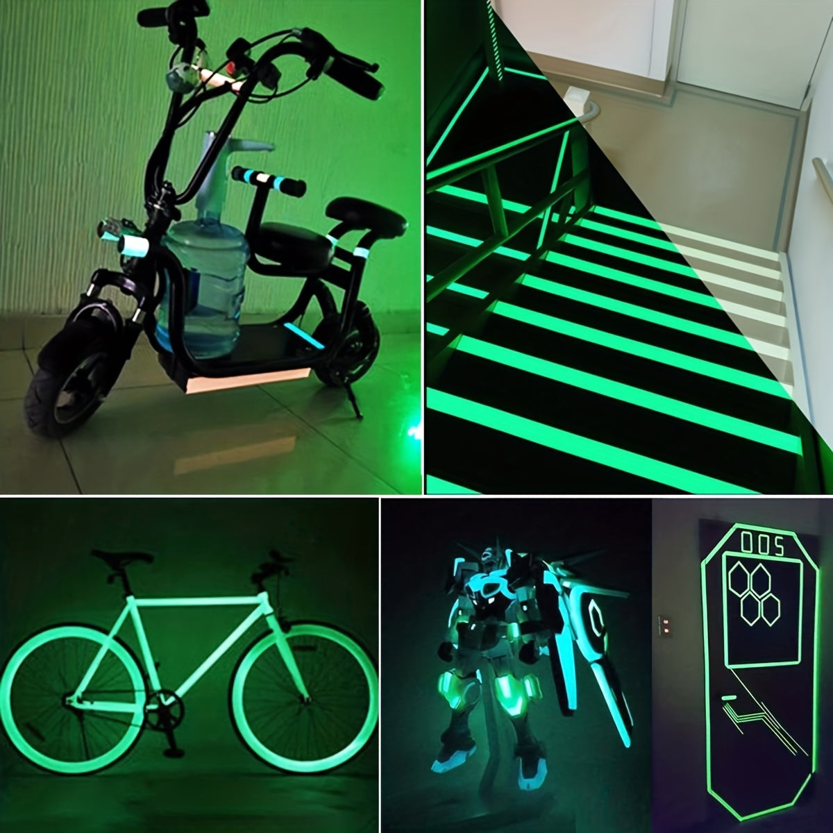 Glow In Dark Tape 5.03M X 1.02Cm Luminescent Emergency Roll Safety