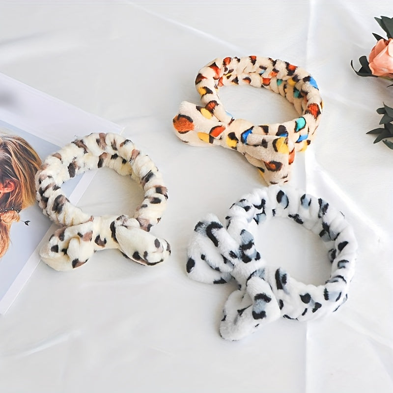 Y2K Leopard Pattern Plush Headband Soft Hair Band