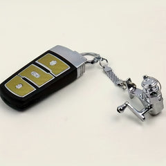 Metal Fishing Reel Keychain for Men - Perfect Gift for Fishermen