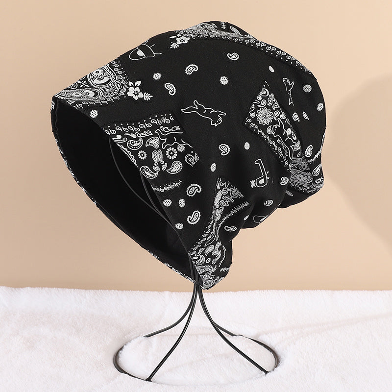 Cashew Print Knitted Bag Head Hat Street Hip Hop Pullover Hat