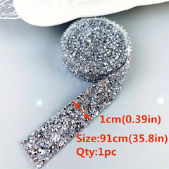 1yard Self Adhesive Crystal Rhinestone Ribbon Sticker Roll