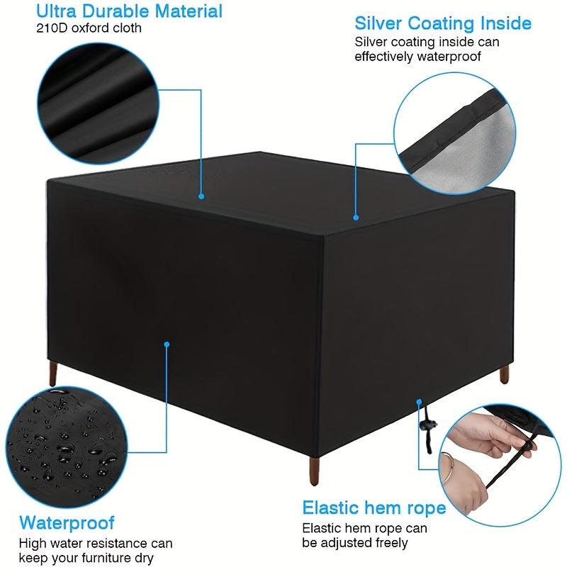Waterproof Outdoor Table Cover UV Resistant Snow Dust Wind Proof