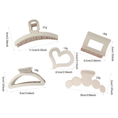 5pcs Heart Hair Claw Clips Matte Hair Catch Clips
