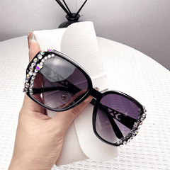 Rhinestone Sunglasses for Women Square UV400 Sun Shades Glasses