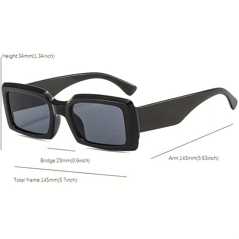 Rectangle Frame Sunglasses Y2K Casual Outdoor Eyewear UV400