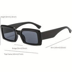 Rectangle Frame Sunglasses Y2K Casual Outdoor Eyewear UV400