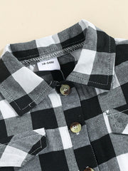 Kids Plaid Casual Jumpsuit Fall Winter Boys & Girls