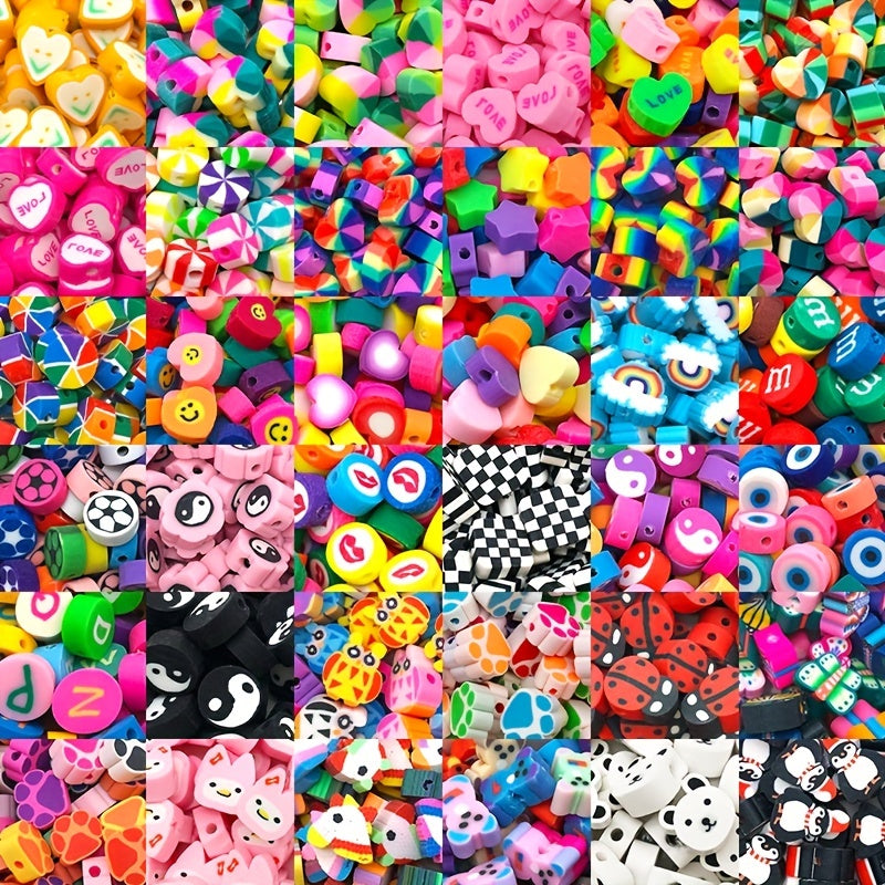 50pcs Mix Polymer Clay Beads for DIY Jewelry Making