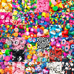 50pcs Mix Polymer Clay Beads for DIY Jewelry Making