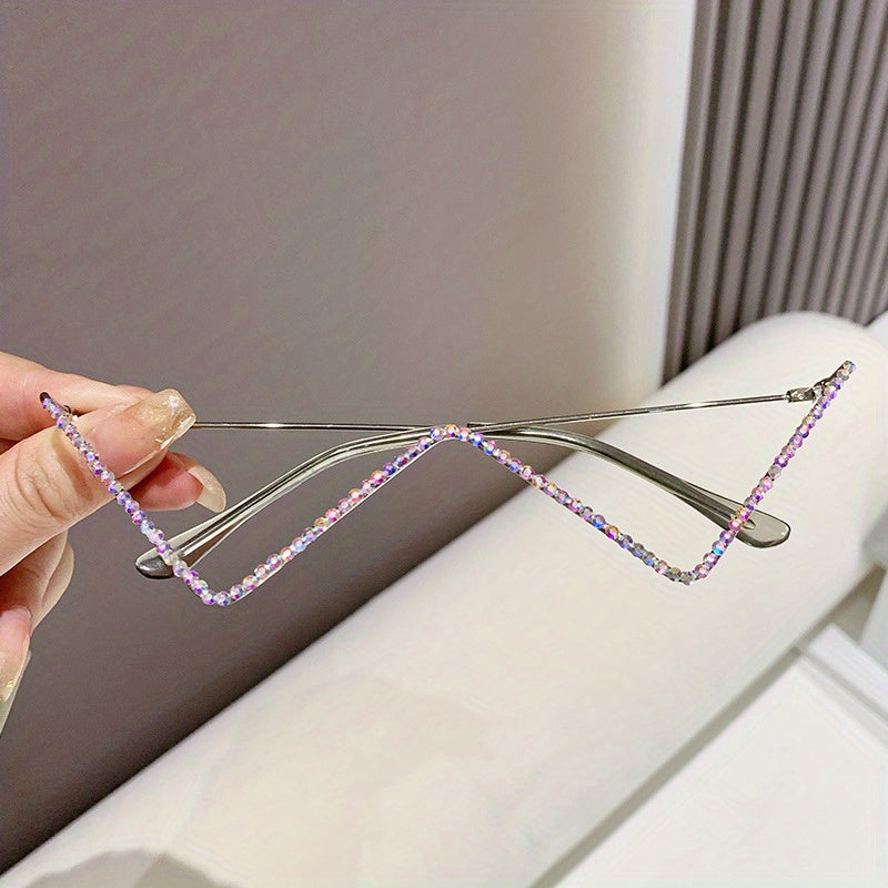 Y2K Rhinestone Glasses Frame for Party Club Photo Booth