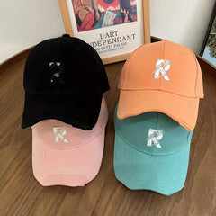 Men's R Embroidered Baseball Cap Sun Protection Sunshade Hat