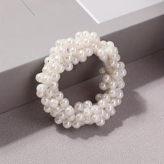 Faux Pearl Beaded Hair Tie Elastic Ponytail Holder Hair Accessories