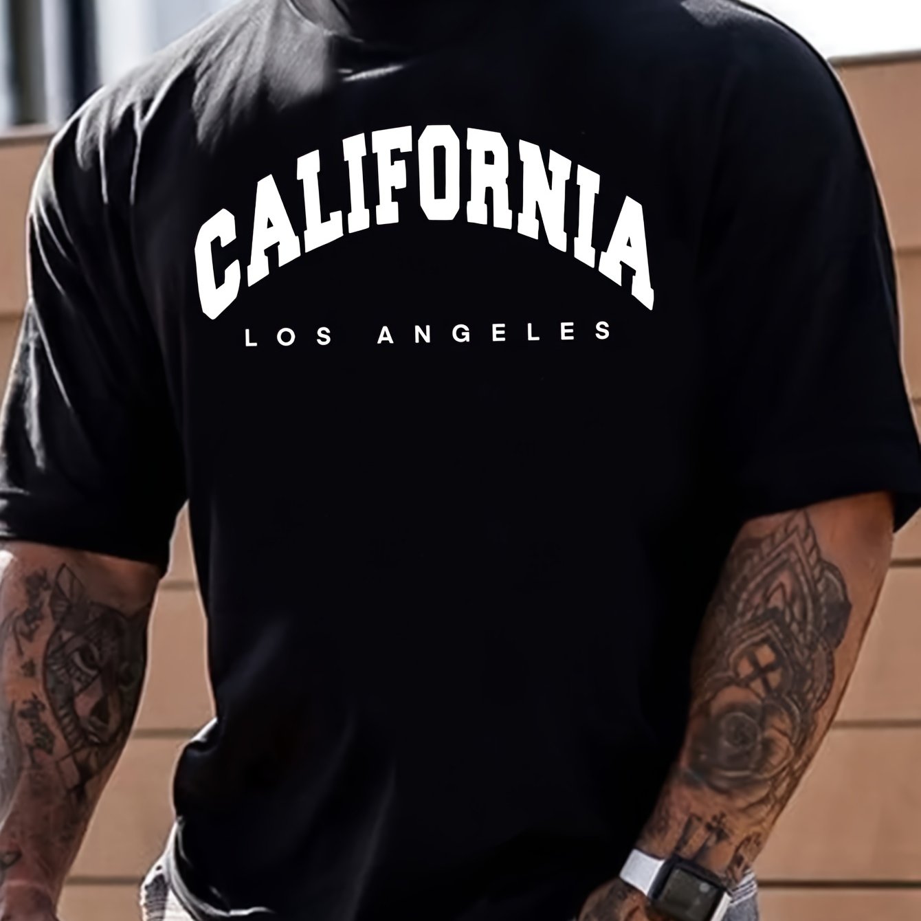 California Letter K Print Men's Graphic Crew Neck Active T Shirt