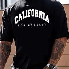 California Letter K Print Men's Graphic Crew Neck Active T Shirt
