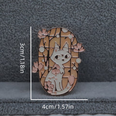 Funny Cartoon Cat Rose Anime Pin for Backpacks