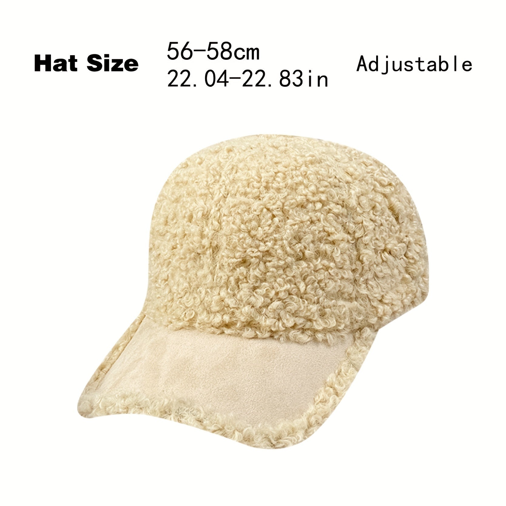 Mens Winter Plush Baseball Cap Warm Casual Thick Hat Gift