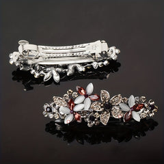 Rhinestone Flower Hair Clip French Barrette Hair Accessories