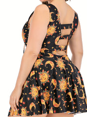  Sun & Moon Cut Out One Piece Swimsuit