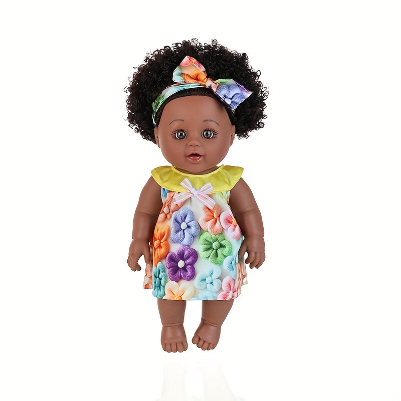 12" Anime Doll in Light Beige with Floral Outfits & Headbands