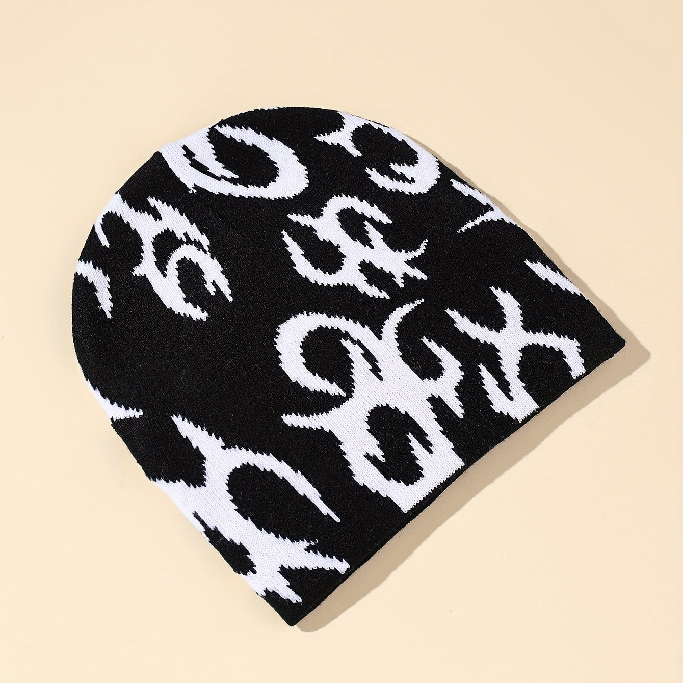 Men's Coldproof Melon Leather Knitted Hat