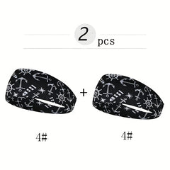 2pcs Men's Camo Print Sweatband for Gym Yoga & Running & Gray Camouflage