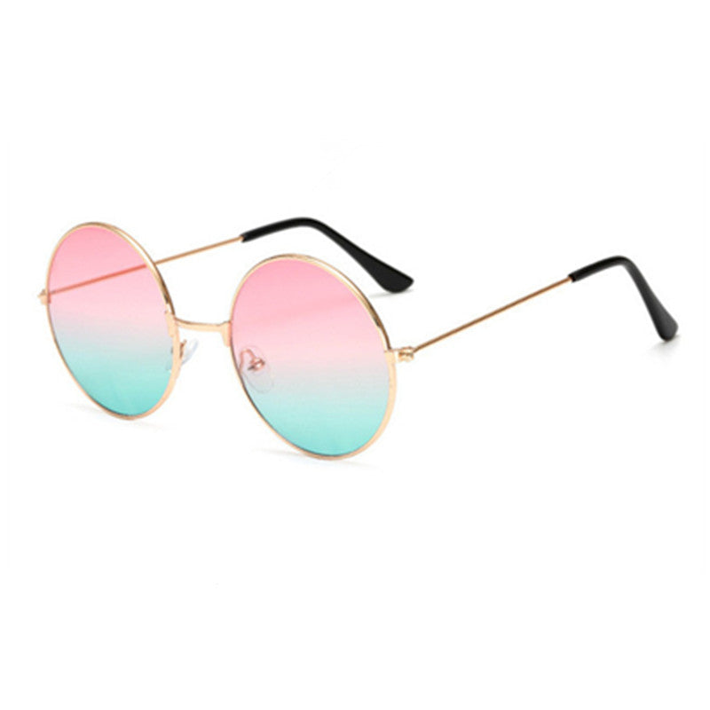 Vintage Round Frame Sunglasses Ladies Oversized Glasses