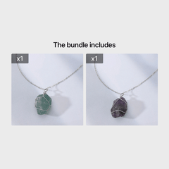 Men's Rough Wire Wound Stone Necklace