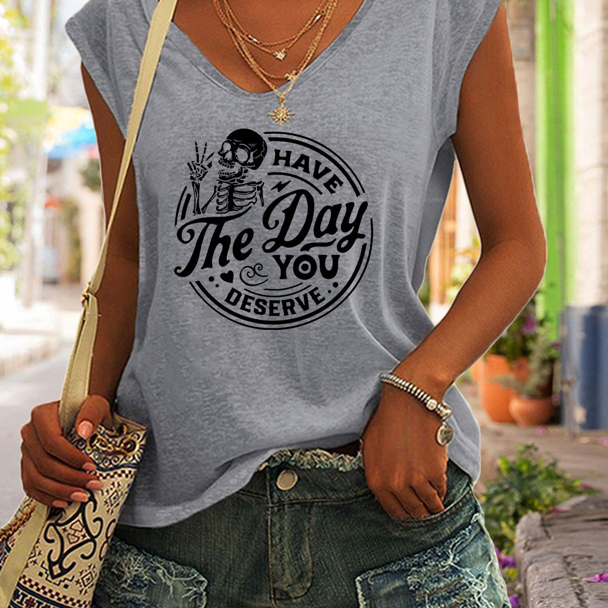 V Neck Tank Top Casual Sleeveless Summer Women's Clothing
