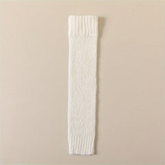 Solid Rib Knit Leg Warmers All-match Knee High Socks Women's Stockings