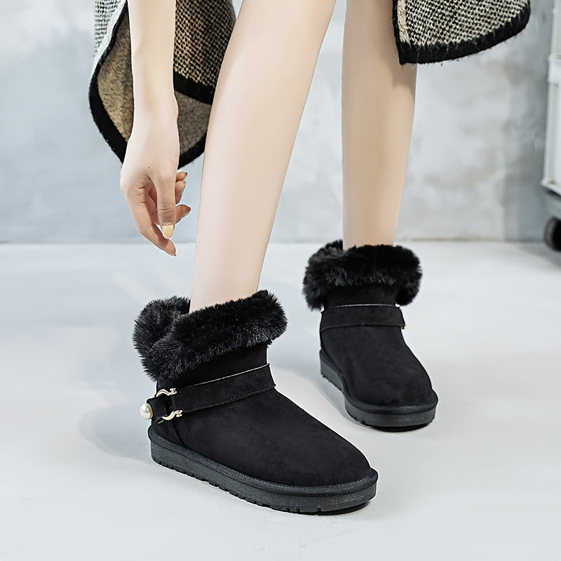 Women's Winter Snow Boots Slip On Ankle High Thermal Shoes