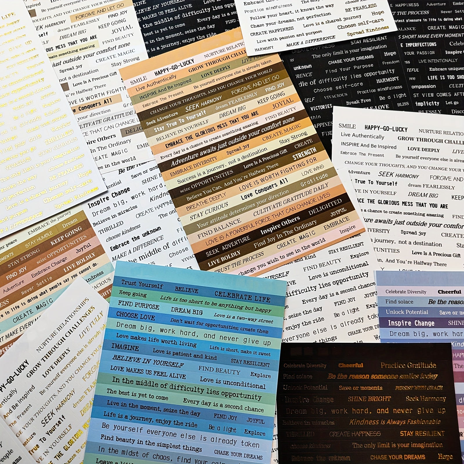 4pcs Word & Quote Stickers Pack for Journal DIY Decoration