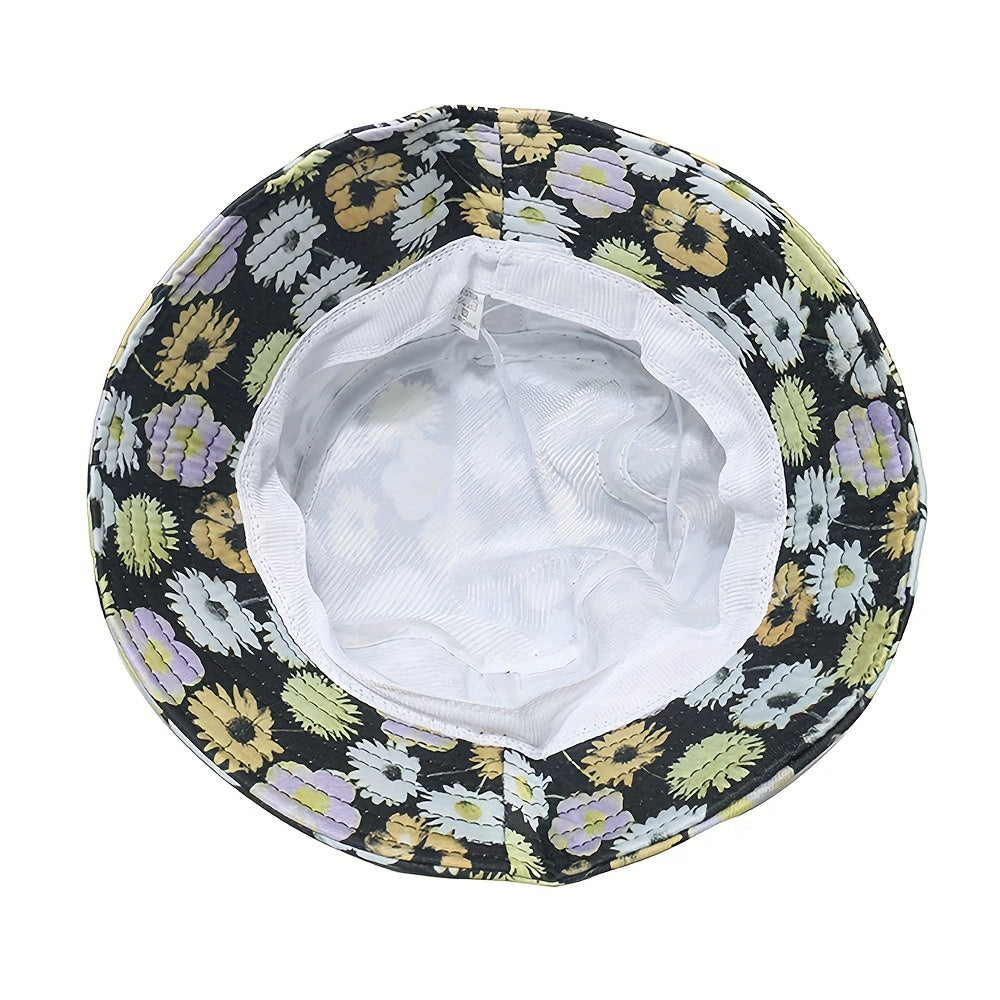 Sunflower Print Fisherman Hat Bucket Hat for Men and Women