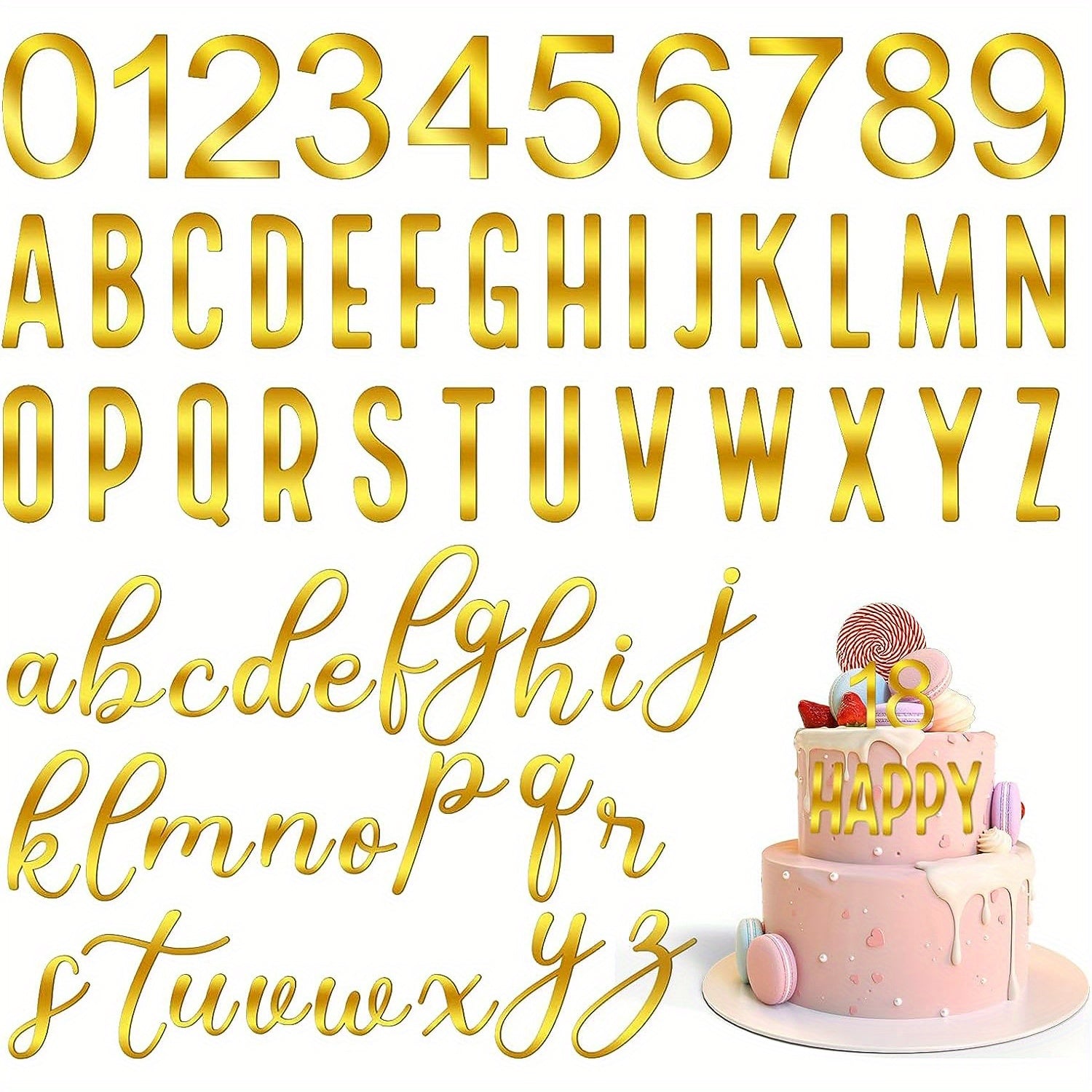 Acrylic Number Alphabet Cake Topper 0 9 Numbers A Letter Name Cupcake Toppers