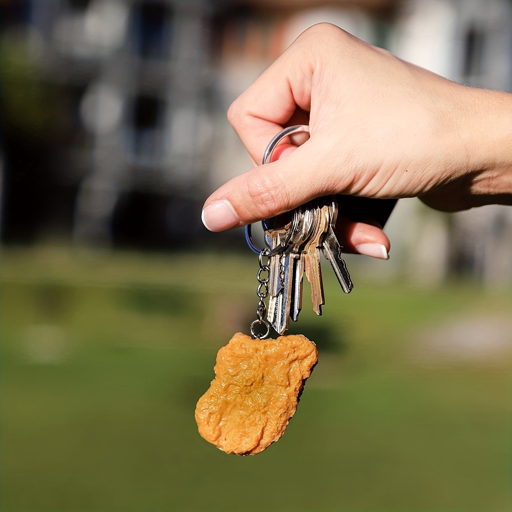 Funny Fried Chicken Keychain Photo Booth Props Key Ring