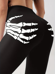 Skeleton Hands Fitness Gym Leggings High Waist Yoga Pants