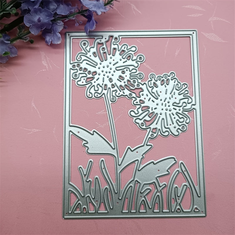 1pc Rectangle Flower Framed Metal Cutting Dies for Scrapbooking