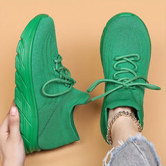 Lace Up Mesh Breathable Flying Woven Shoes Soft Comfortable Shock Absorption