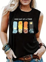 Summer Graphic Print Tank Top Women's Clothing