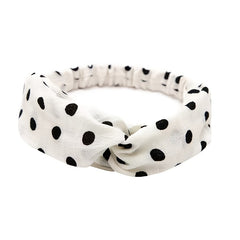 Polka Dotted Twisted Fabric Headband Boho Hair Scarf 1pc