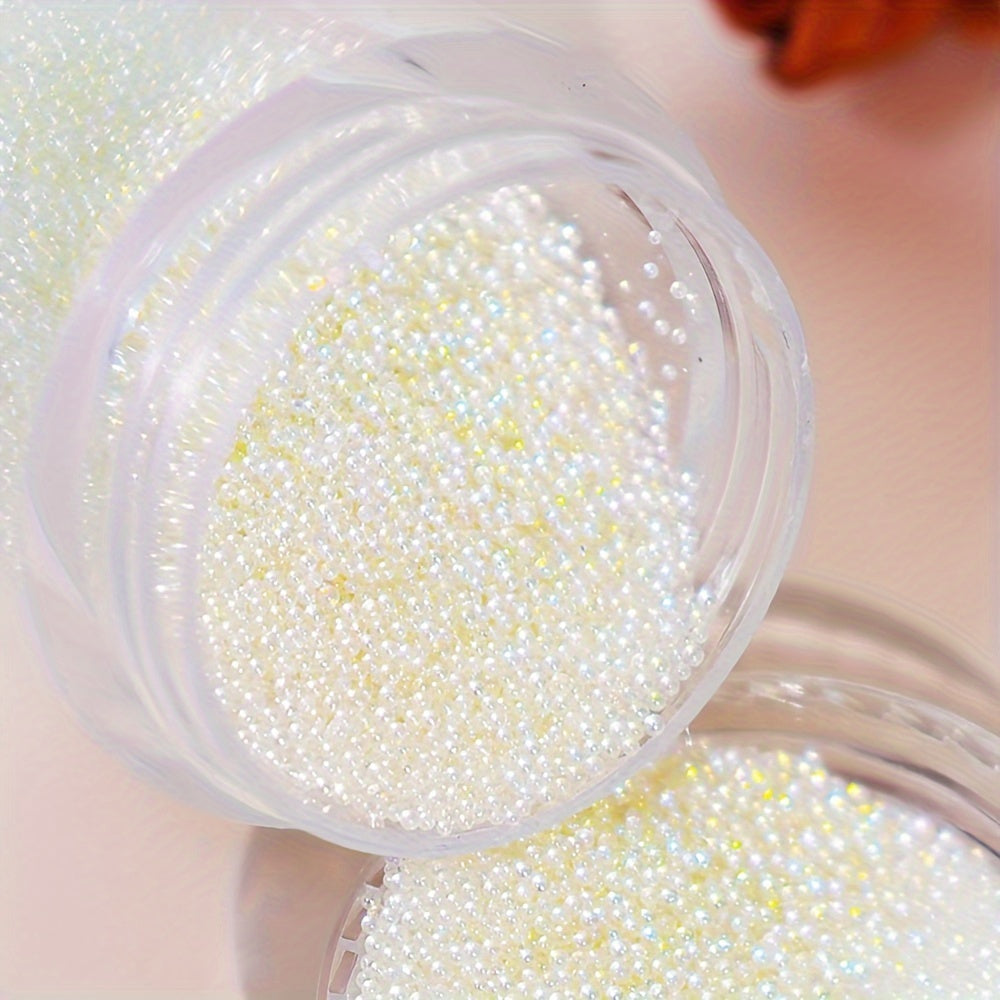 3Pcs Clear Crystal Glass Nail Decoration Balls Mini 3D Caviar Beads Charms