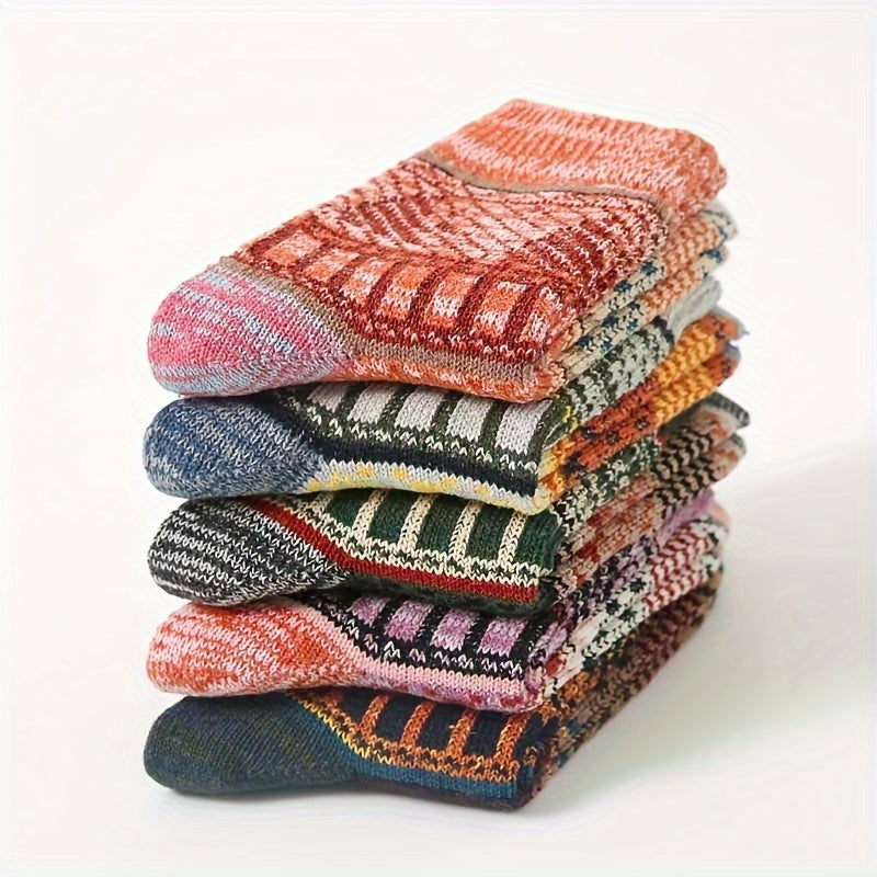 Geometric Pattern Mid Tube Socks Soft & Comfy Women's Stockings