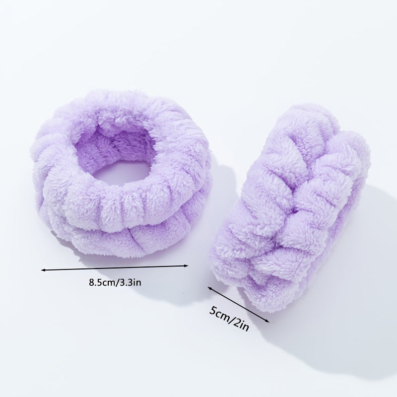 2pcs Microfiber Face Wash Bands - Absorbent Wrist Towels